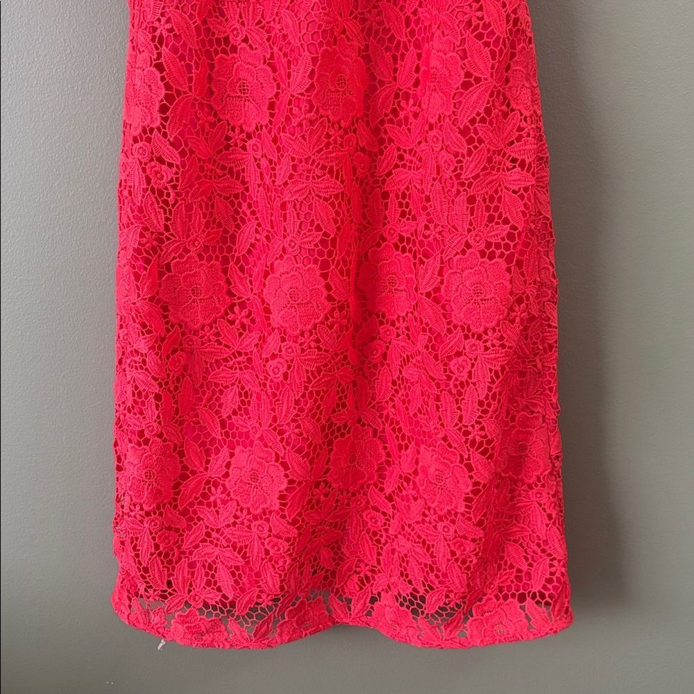NWT J. Crew Collection Poppy Coral Floral Lace Sheath Dress Sz 6 - Picture 4 of 9